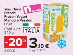 Carrefour Yogurteria Stecchi Frozen Yogurt Mango e Passion Fruit offerta