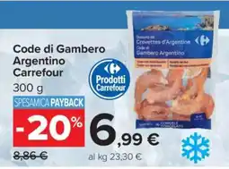 Carrefour Code di Gambero Argentino Carrefour offerta
