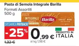 Carrefour PASTA DI SEMOLA INTEGRALE BARILLA offerta