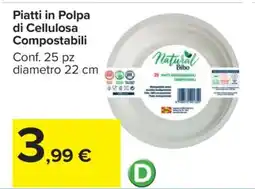 Carrefour Piatti in Polpa di Cellulosa Compostabili offerta