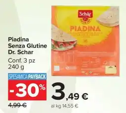 Carrefour Piadina Senza Glutine Dr. Schar offerta