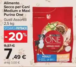 Carrefour Alimento Secco per Cani Medium e Maxi Purina One offerta