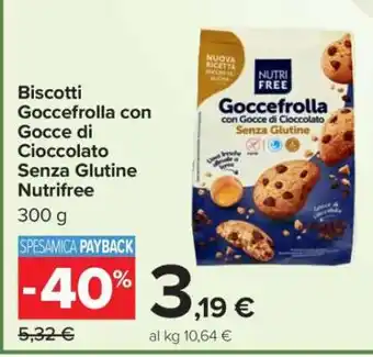Carrefour Biscotti Goccefrolla con Gocce di Cioccolato Senza Glutine Nutrifree offerta