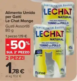 Carrefour Alimento Umido per Gatti Le Chat Monge offerta
