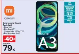 Carrefour SMARTPHONE XIAOMI REDMI A3 offerta