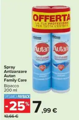 Carrefour Spray Antizanzare Autan Family Care offerta