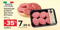 Carrefour Hamburger di Suino Aia Carne Al Fuoco offerta