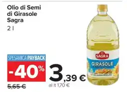 Carrefour Olio di Semi di Girasole Sagra offerta