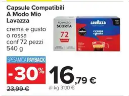 Carrefour Capsule Compatibili A Modo Mio Lavazza offerta