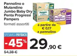 Carrefour Pannolino o Mutandino Jumbo Baby Dry Penta Progressi Pampers offerta