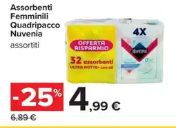 Carrefour Assorbenti Femminili Quadripacco Nuvenia offerta