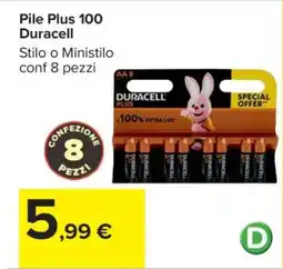 Carrefour Pile Plus 100 Duracell offerta
