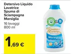 Carrefour Detersivo Liquido Lavatrice Spuma di Sciampagna Marsiglia offerta