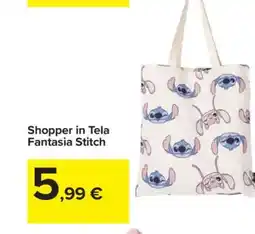 Carrefour Shopper in Tela Fantasia Stitch offerta
