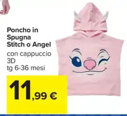Carrefour Poncho in Spugna Stitch o Angel offerta