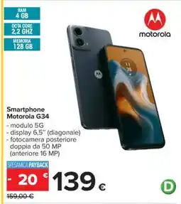 Carrefour Smartphone Motorola G34 offerta