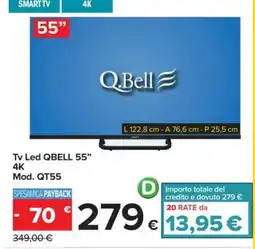 Carrefour Tv Led QBELL 55” 4K offerta