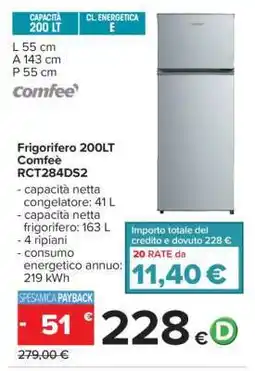 Carrefour Frigorifero 200LT Comfeè RCT284DS2 offerta