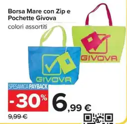 Carrefour Borsa Mare con Zip e Pochette Givova offerta