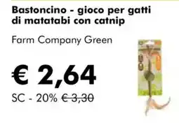 NaturaSì Bastoncino - gioco per gatti di matatabi con catnip farm company green offerta