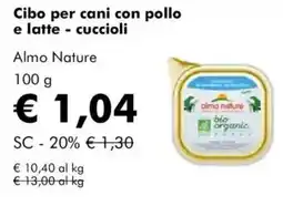 NaturaSì Cibo per cani con pollo e latte - cuccioli Almo Nature offerta