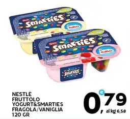 Extra Supermercati Nestlé fruttolo yogurt&smarties fragola/vaniglia offerta