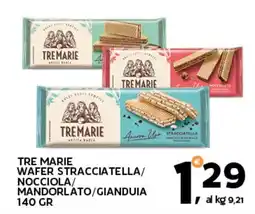 Extra Supermercati Tre marie wafer stracciatella/ nocciola/ mandorlato/gianduia offerta
