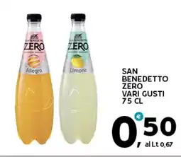 Extra Supermercati San benedetto zero vari gusti offerta