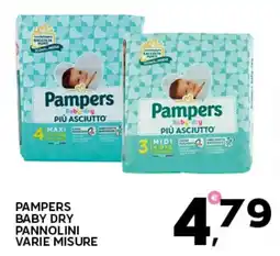 Extra Supermercati Pampers baby dry pannolini varie misure offerta