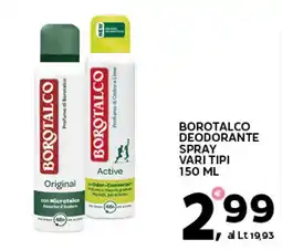 Extra Supermercati Borotalco deodorante spray vari tipi offerta