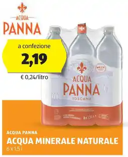 ALDI Acqua panna acqua minerale naturale offerta