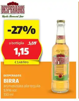 ALDI DESPERAD05 BIRRA aromatizzata alla tequila 5,9% vol. offerta