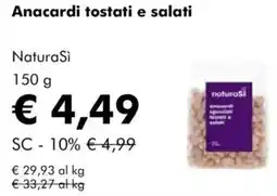 NaturaSì Anacardi tostati e salati natura si offerta