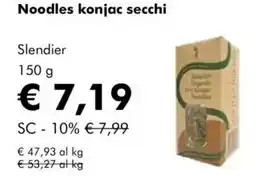 NaturaSì Noodles konjac secchi slendier offerta