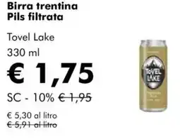NaturaSì Birra trentina pils filtrata tovel lake offerta