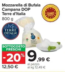 Carrefour Market Mozzarella di Bufala Campana DOP Terre d'Italia offerta