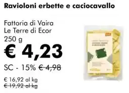 NaturaSì Ravioloni erbette e caciocavallo fattoria di vaira Le Terre di Ecor offerta
