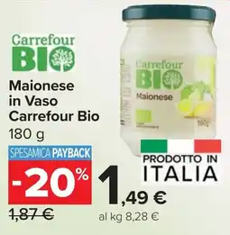 Carrefour Market Maionese in Vaso Carrefour Bio offerta