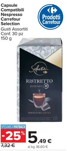 Carrefour Market Capsule Compatibili Nespresso Carrefour Selection offerta