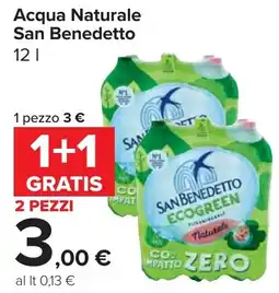 Carrefour Market Acqua Naturale San Benedetto offerta