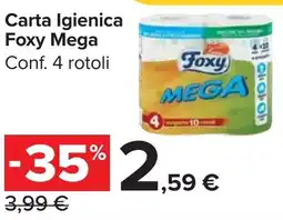 Carrefour Market Carta Igienica Foxy Mega offerta