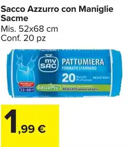 Carrefour Market Sacco Azzurro con Maniglie Sacme offerta