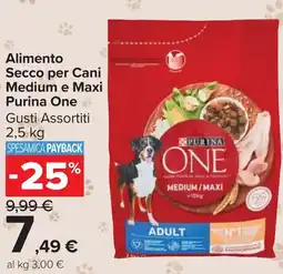 Carrefour Market Alimento Secco per Cani Medium e Maxi Purina One offerta