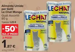 Carrefour Market Alimento Umido per Gatti Le Chat Monge offerta