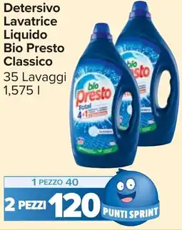Carrefour Market Detersivo Lavatrice Liquido Bio Presto Classico offerta