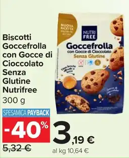 Carrefour Market Biscotti Goccefrolla con Gocce di Cioccolato Senza Glutine Nutrifree offerta