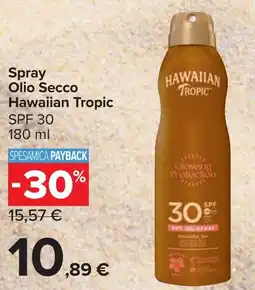 Carrefour Market Spray Olio Secco Hawaiian Tropic SPF 30 offerta