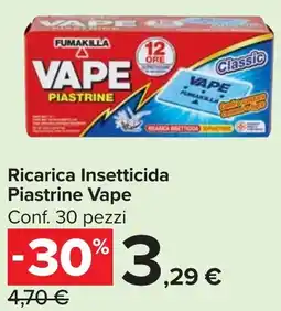 Carrefour Market Ricarica Insetticida Piastrine Vape offerta