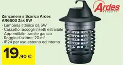 Carrefour Market Ardes Zanzariera a Scarica Ardes AR6S03 Zak 5W offerta