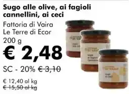 NaturaSì Sugo alle olive, ai fagioli cannellini, ai ceci Fattoria di Vaira Le Terre di Ecor offerta
